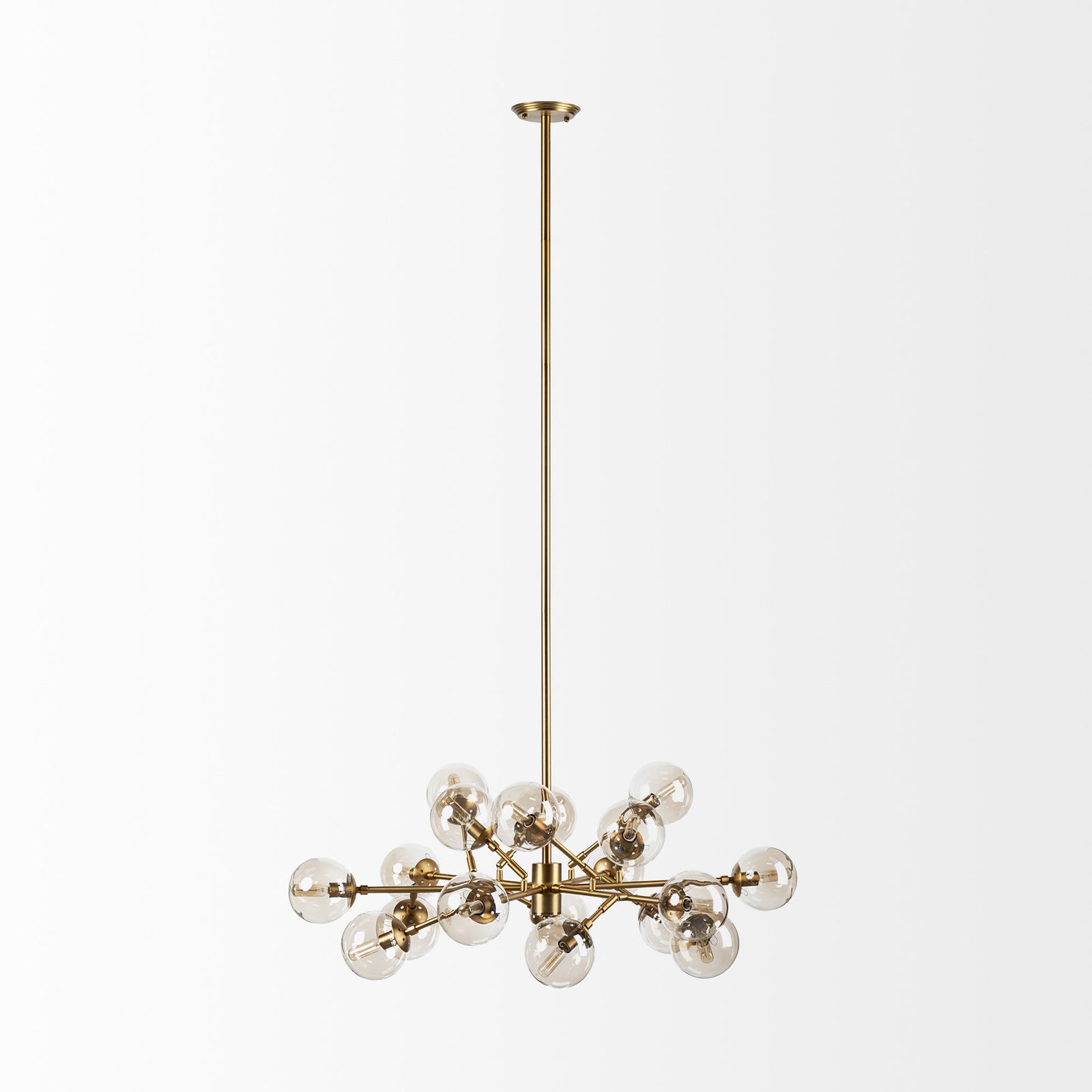 Gold Sputnik Style Eighteen Bulb Dimmable Chandelier