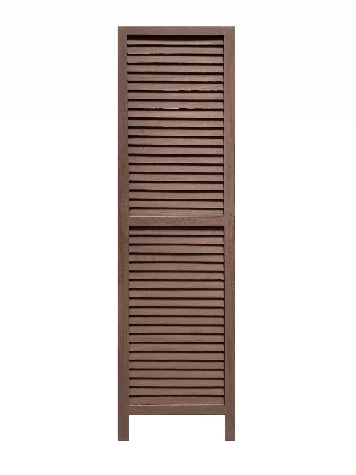 67" Brown Solid Wood Folding Three Panel Screen Room Divider