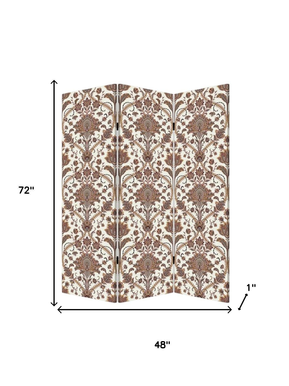 72" Green Folding Three Panel Screen Room Divider