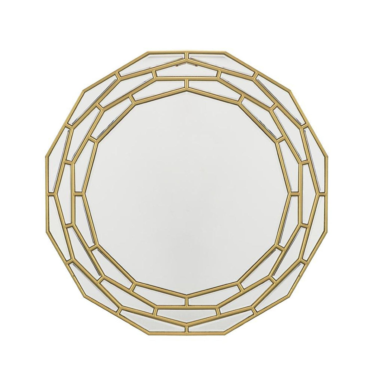 35" Gold Round Framed Accent Mirror