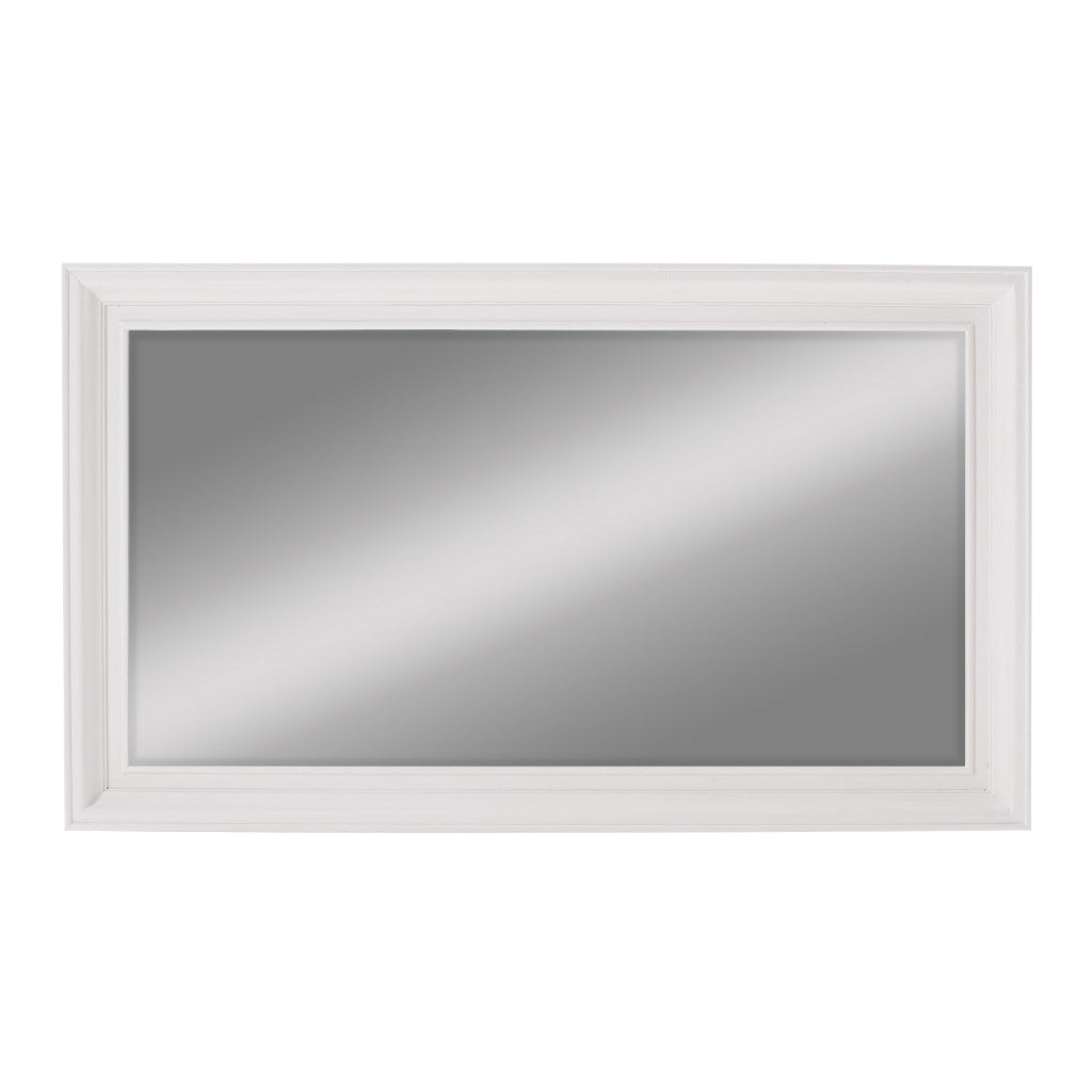28" White Solid Wood Framed Full Length Hanging Mirror