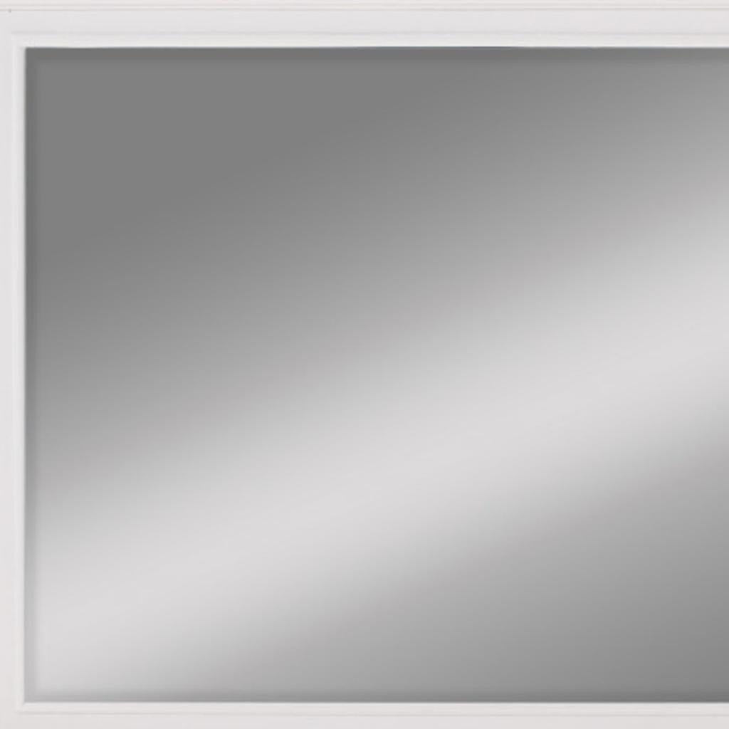 28" White Solid Wood Framed Full Length Hanging Mirror