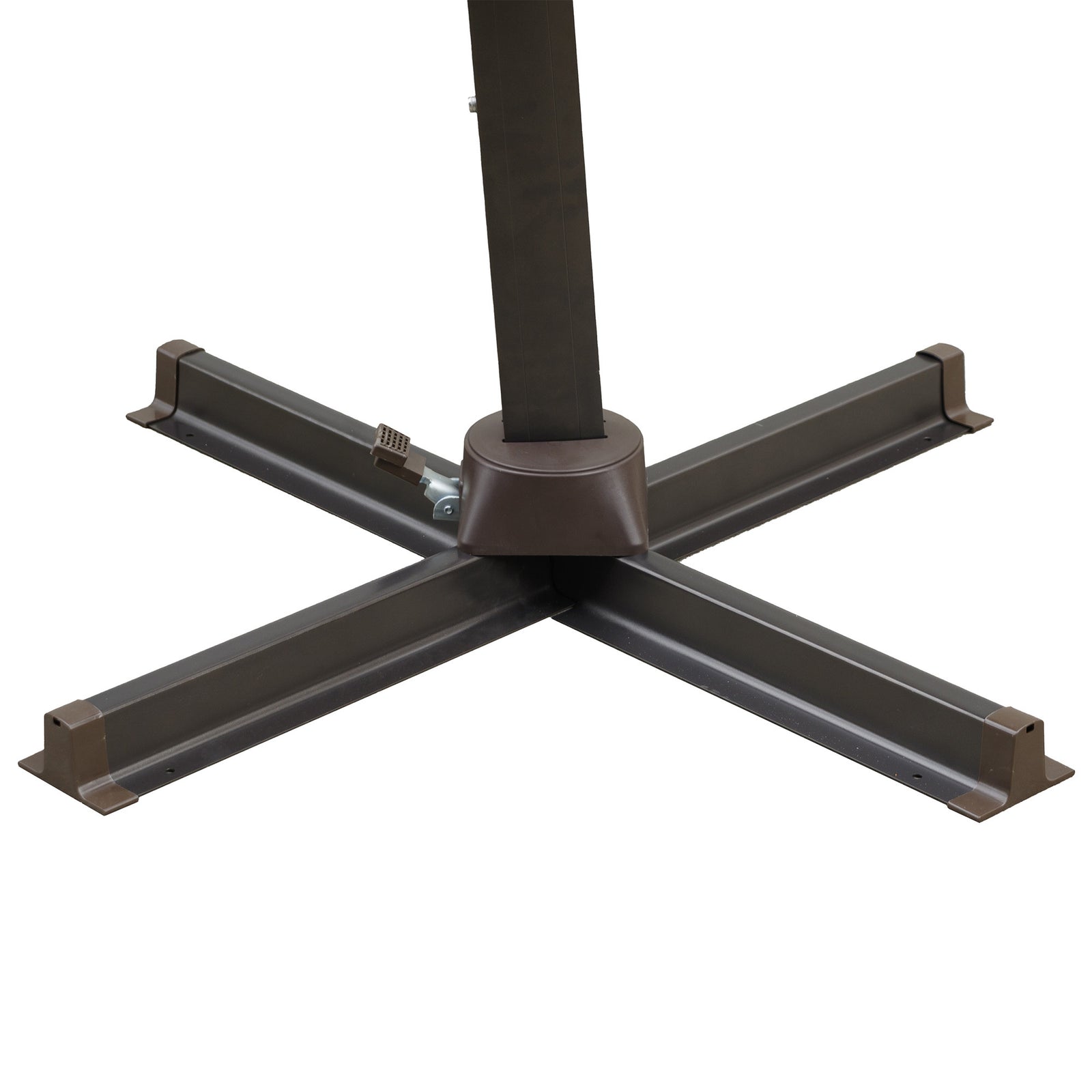 15" Black Polyester Square Tilt Cantilever Patio Umbrella with Stand
