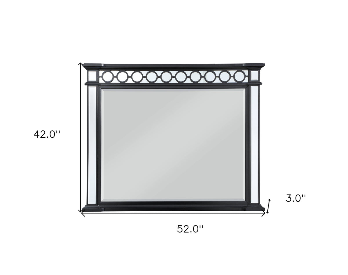 42" Gunmetal Wood Framed Mounted Dresser Mirror