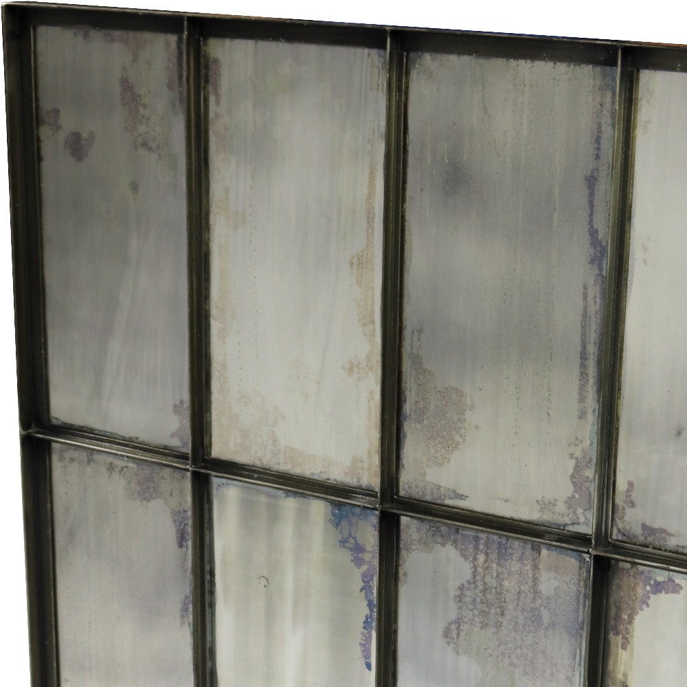 40" Black Square Metal Framed Accent Mirror