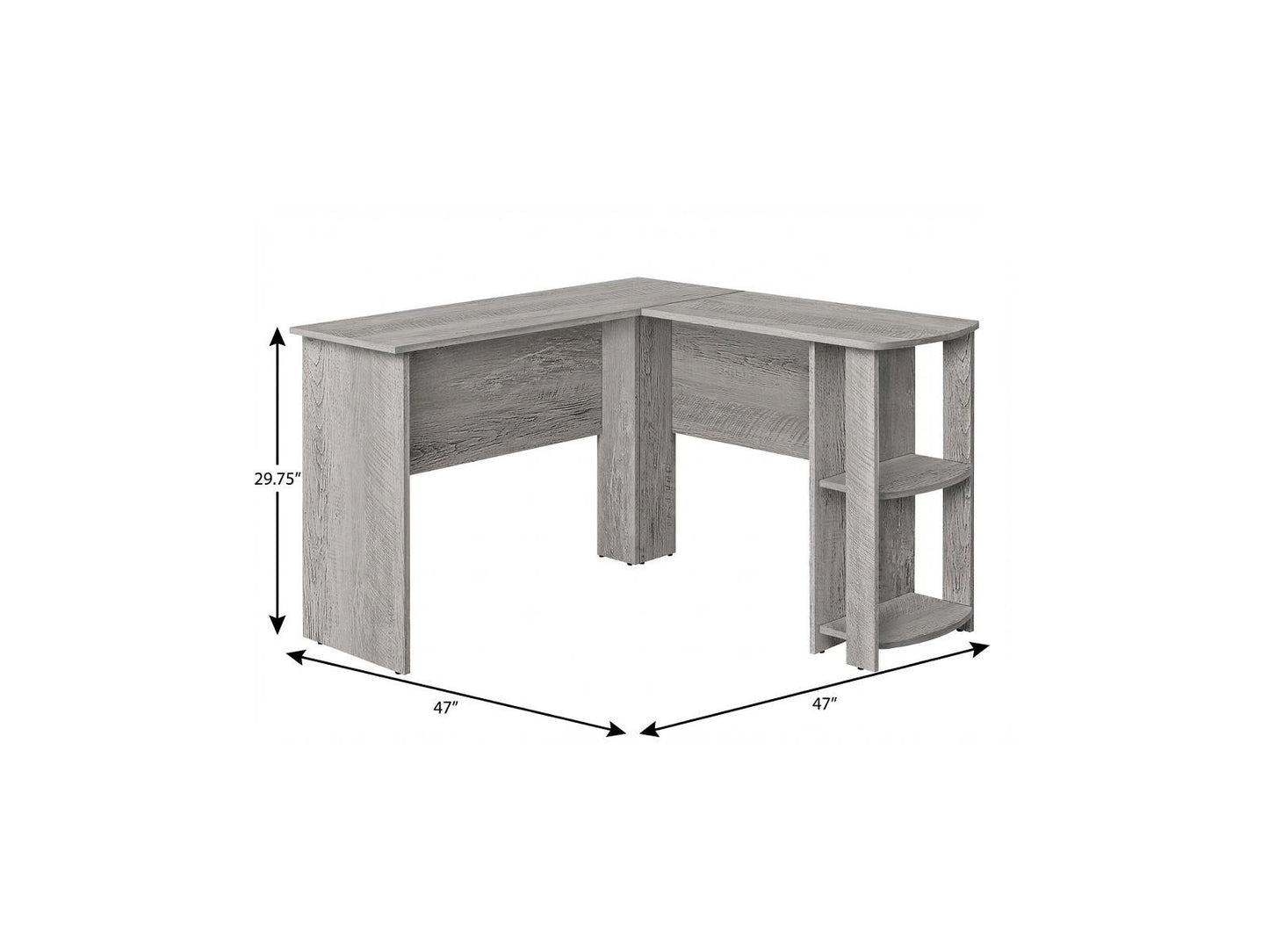 47" Gray Wood Corner Computer Desk