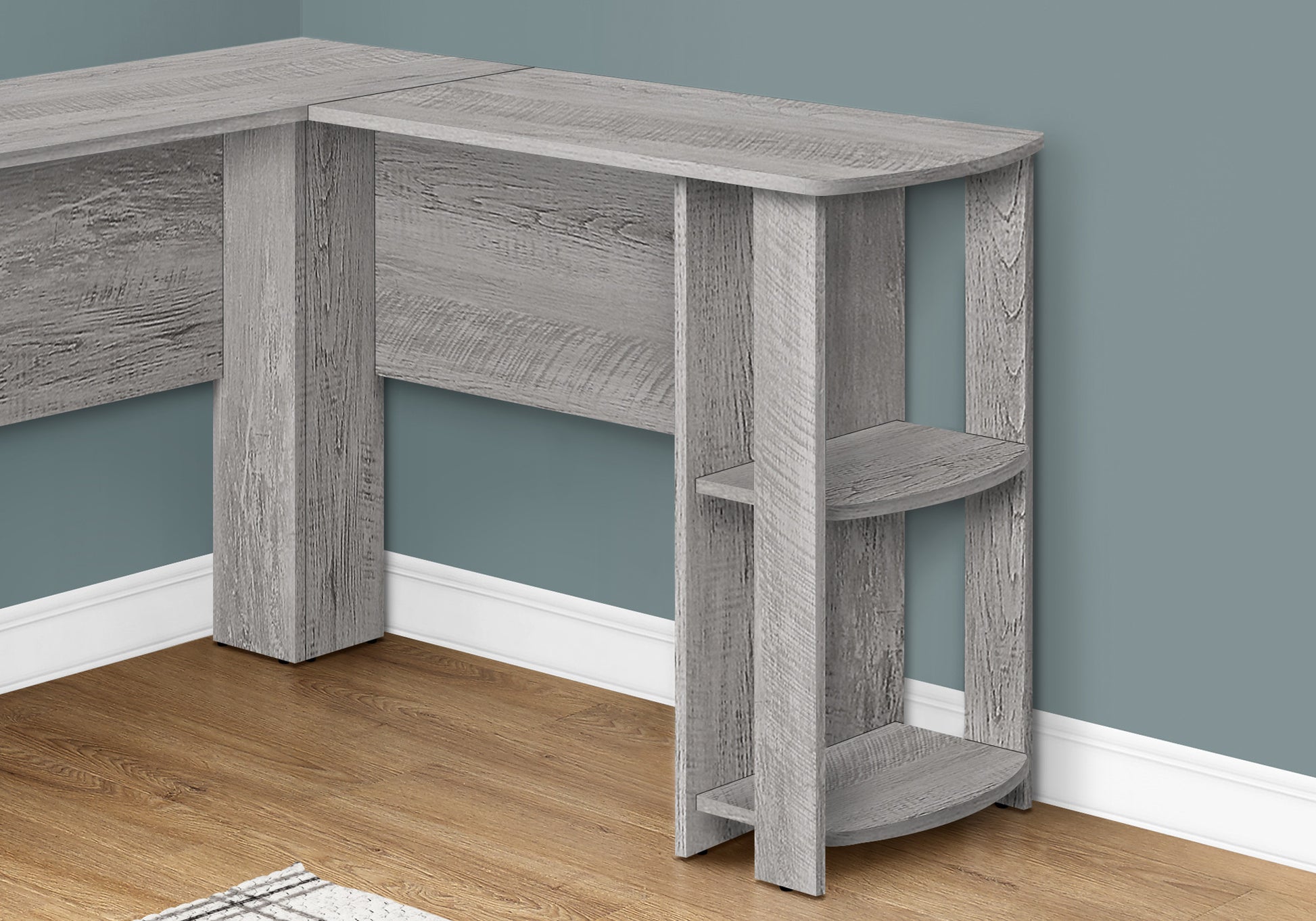 47" Gray Wood Corner Computer Desk