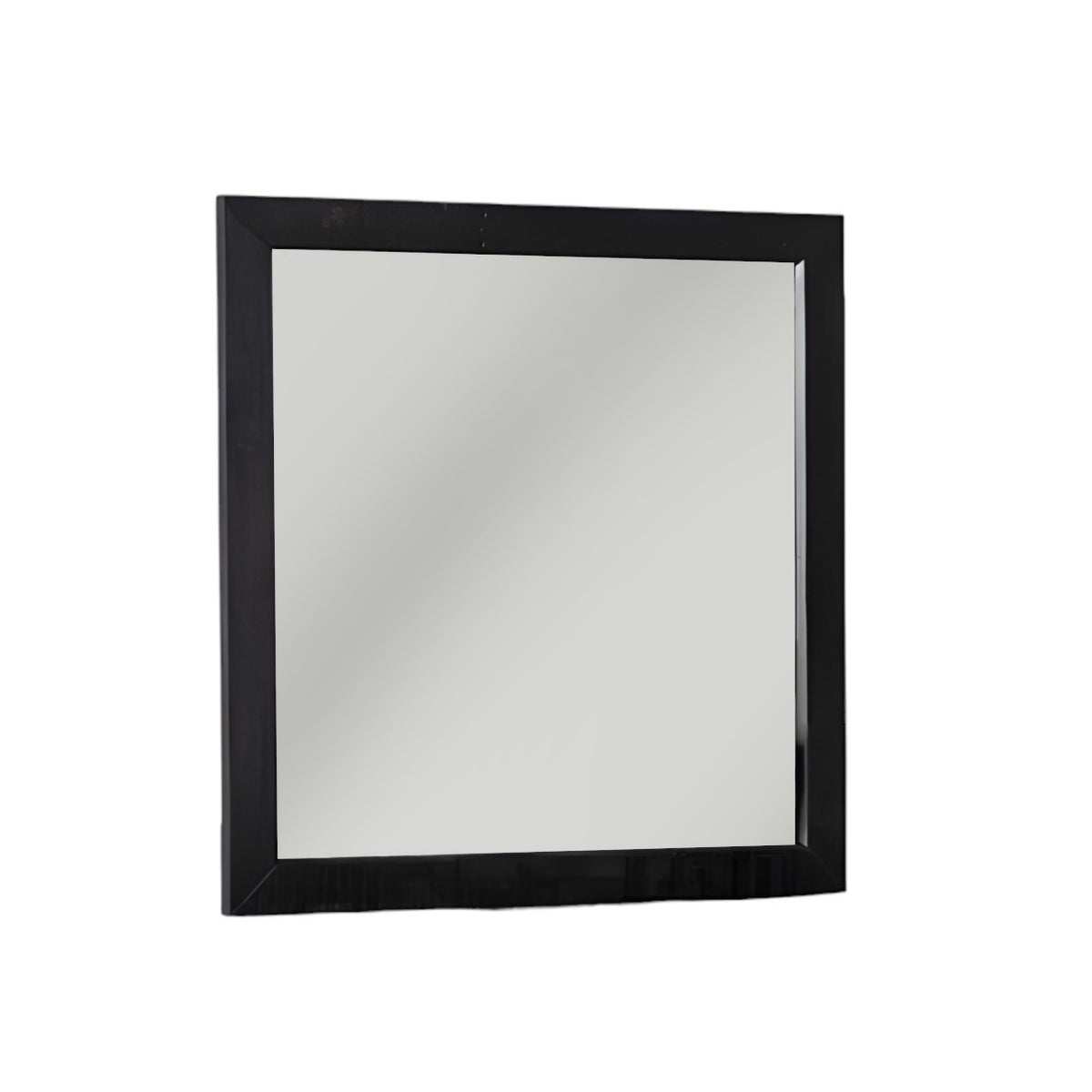 28" Dark Brown Solid Wood Framed Accent Mirror