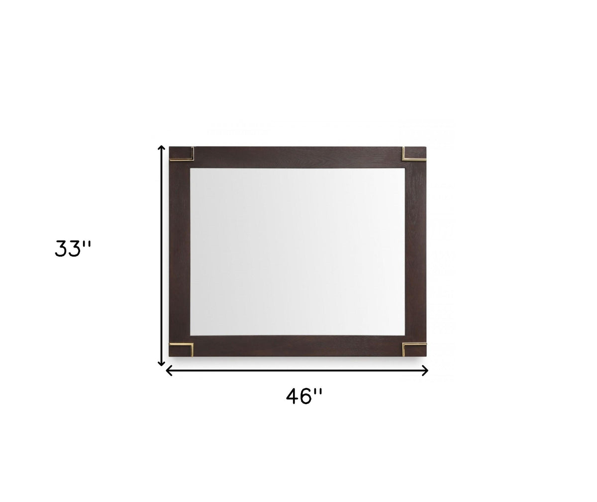 33" Brown and Gold Wood Framed Accent Mirror