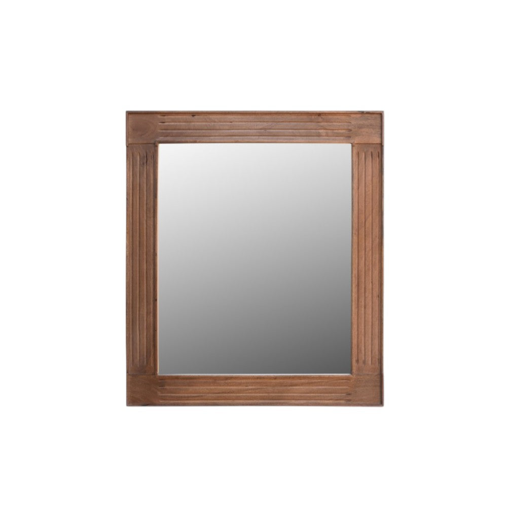 46" Brown Dresser Solid Wood Mirror