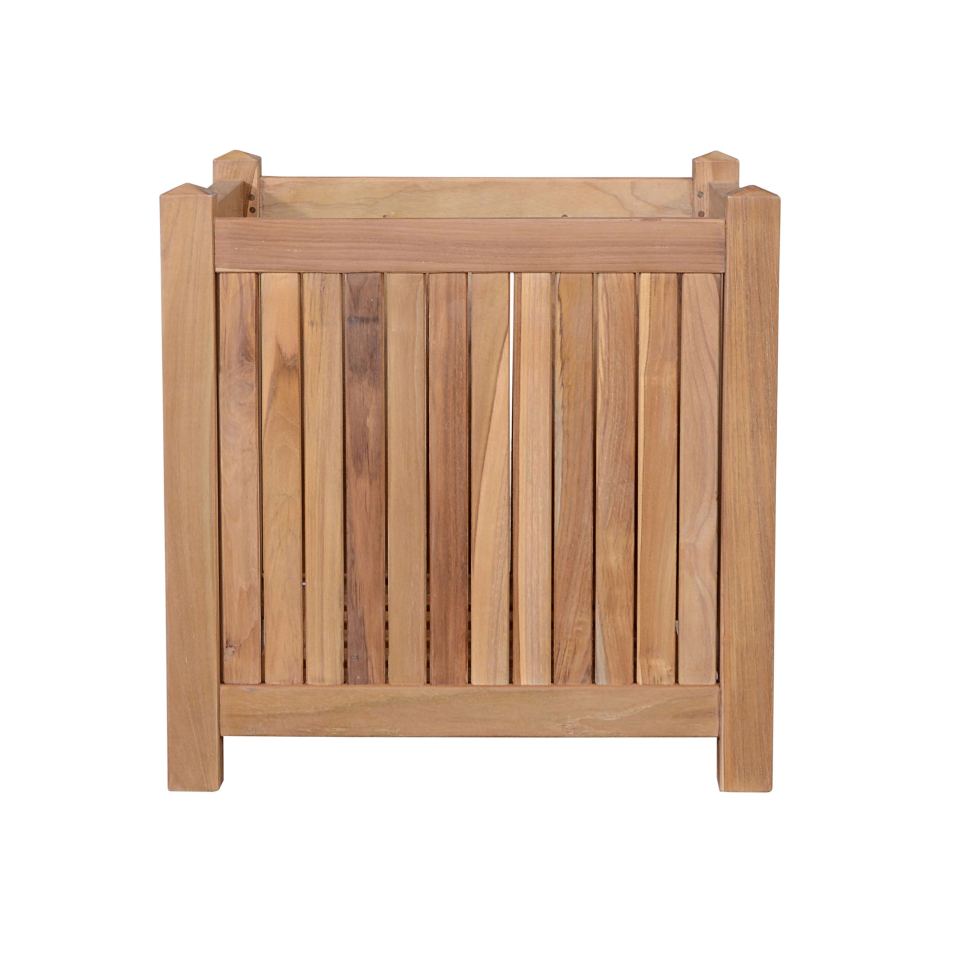 18" Natural Solid Wood Indoor Outdoor Square Planter Box
