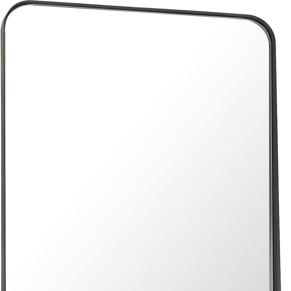 66" Black Steel Framed Full Length Mirror