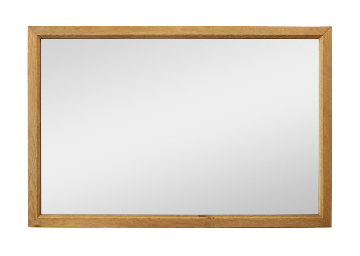40" Natural Solid Wood Framed Mounted Accent Mirror