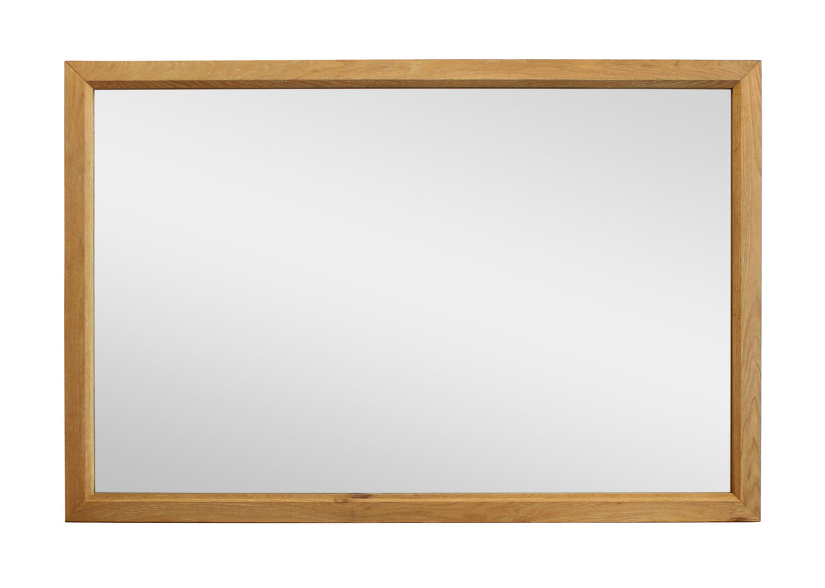 40" Natural Solid Wood Framed Mounted Accent Mirror