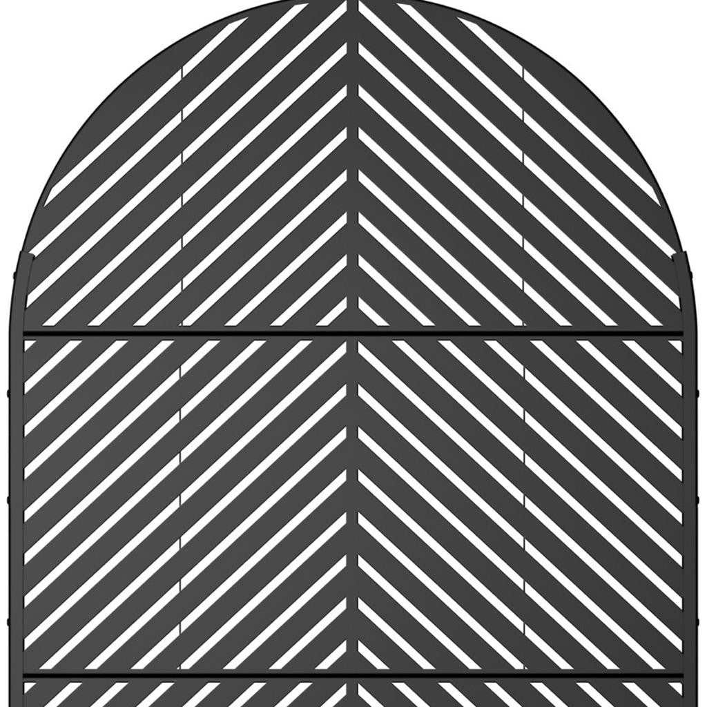 72" Black Steel Three Panel Screen Room Divider